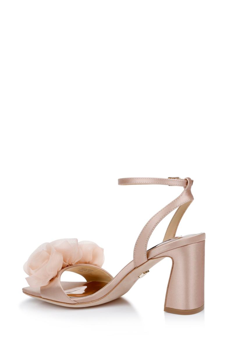 Badgley Mischka Carli Rosette Block Heels Black | Women Block Heels