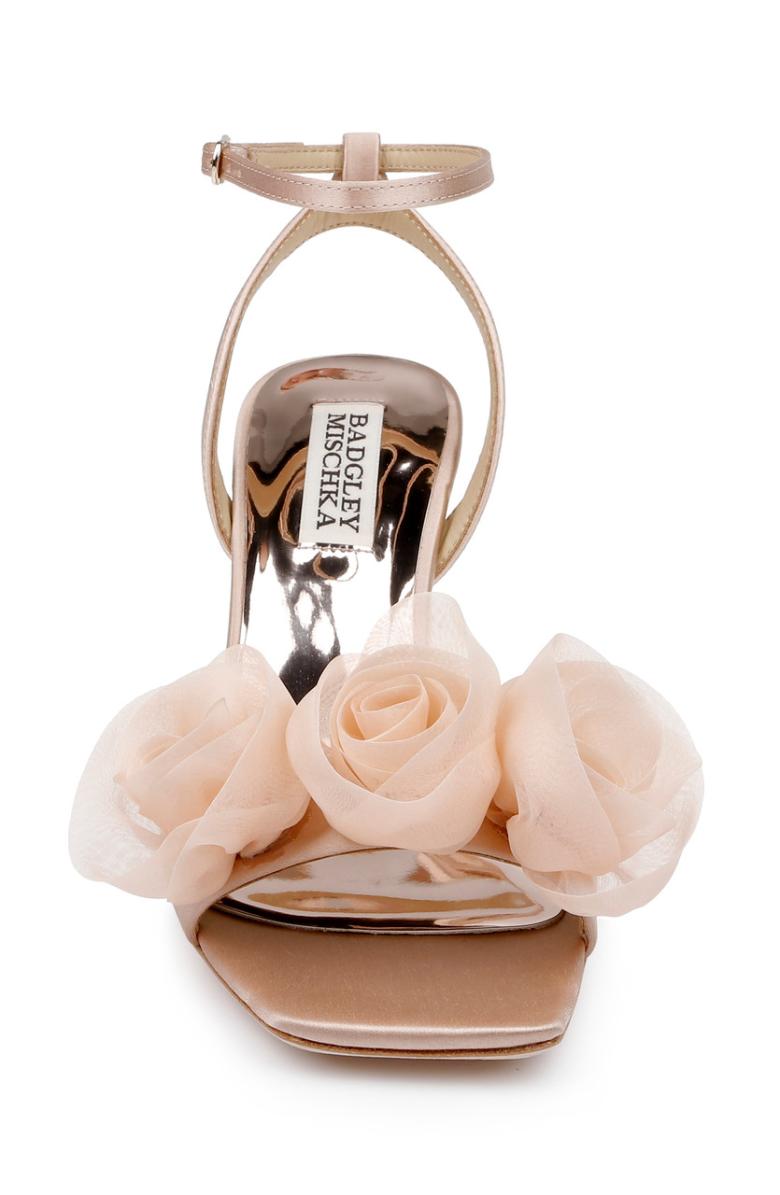 Badgley Mischka Carli Rosette Block Heels Black | Women Block Heels