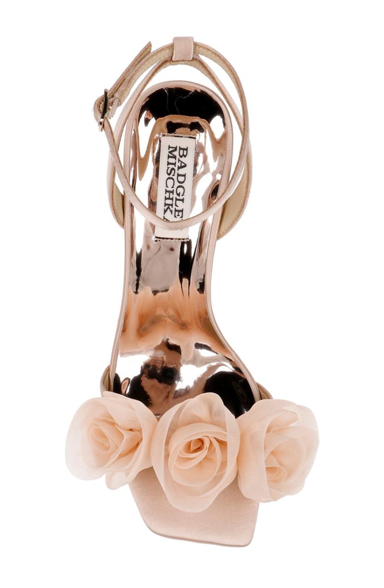 Badgley Mischka Carli Rosette Block Heels Black | Women Block Heels