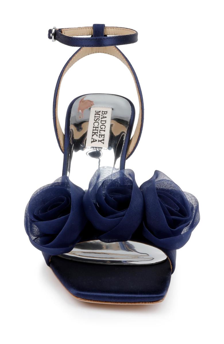 Badgley Mischka Carli Rosette Block Heels Black | Women Block Heels