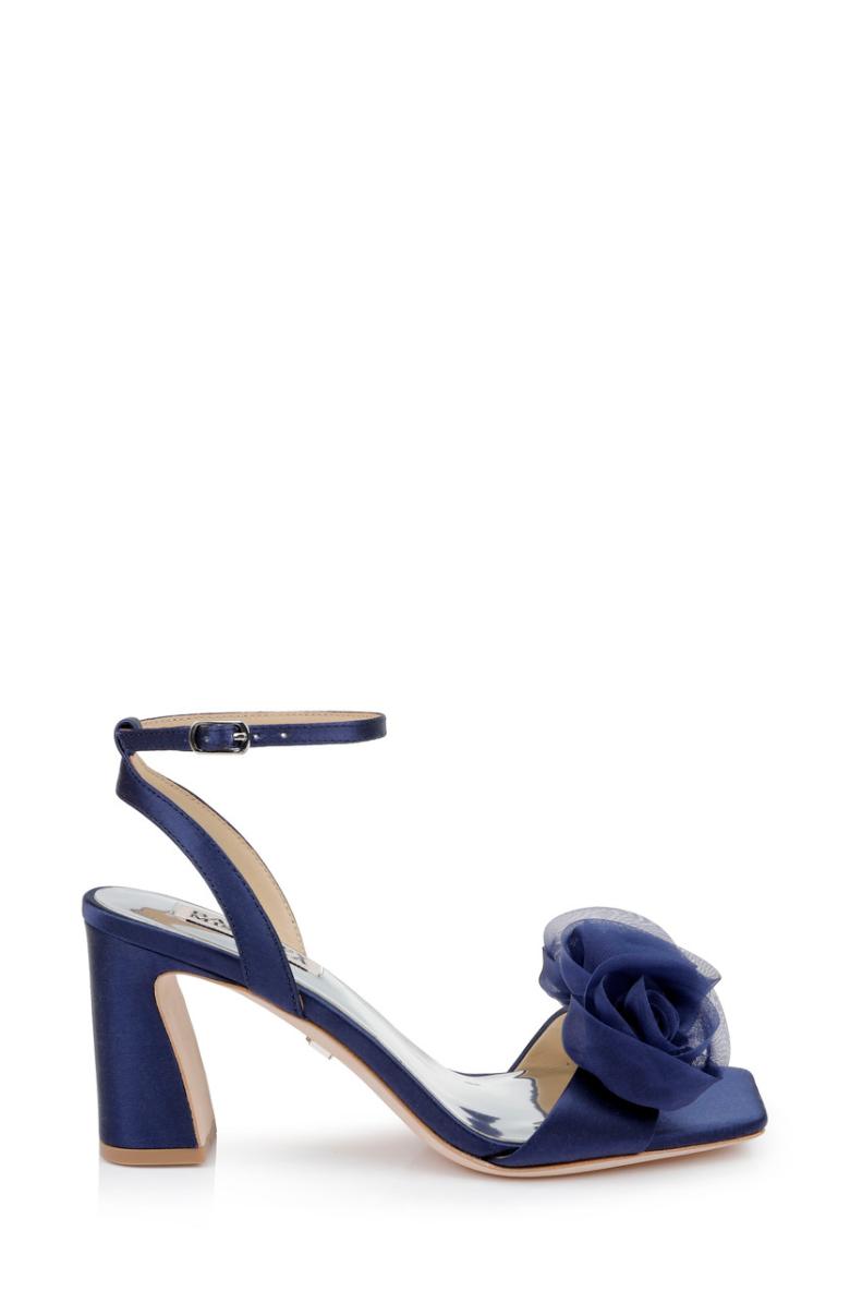 Badgley Mischka Carli Rosette Block Heels Black | Women Block Heels