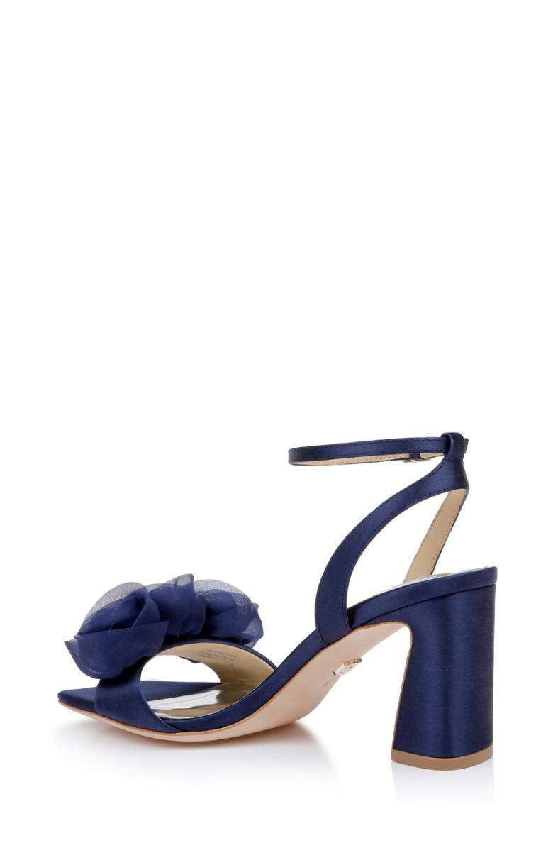 Badgley Mischka Carli Rosette Block Heels Black | Women Block Heels