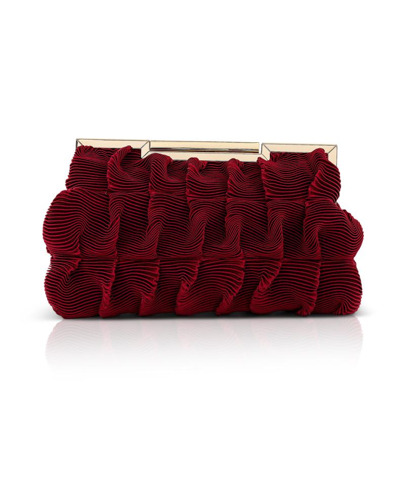 Badgley Mischka Chloe Mini Pleated Satin Pouch Clutch Cobalt | Women Evening Bags