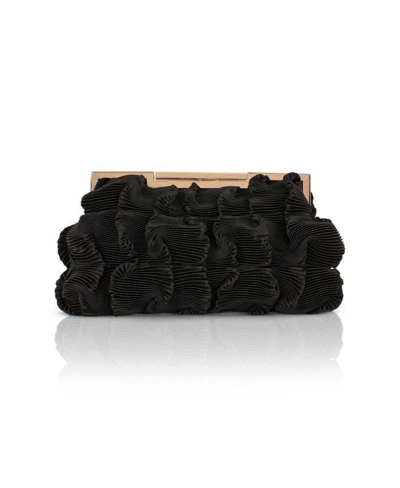 Badgley Mischka Chloe Mini Pleated Satin Pouch Clutch Cobalt | Women Evening Bags