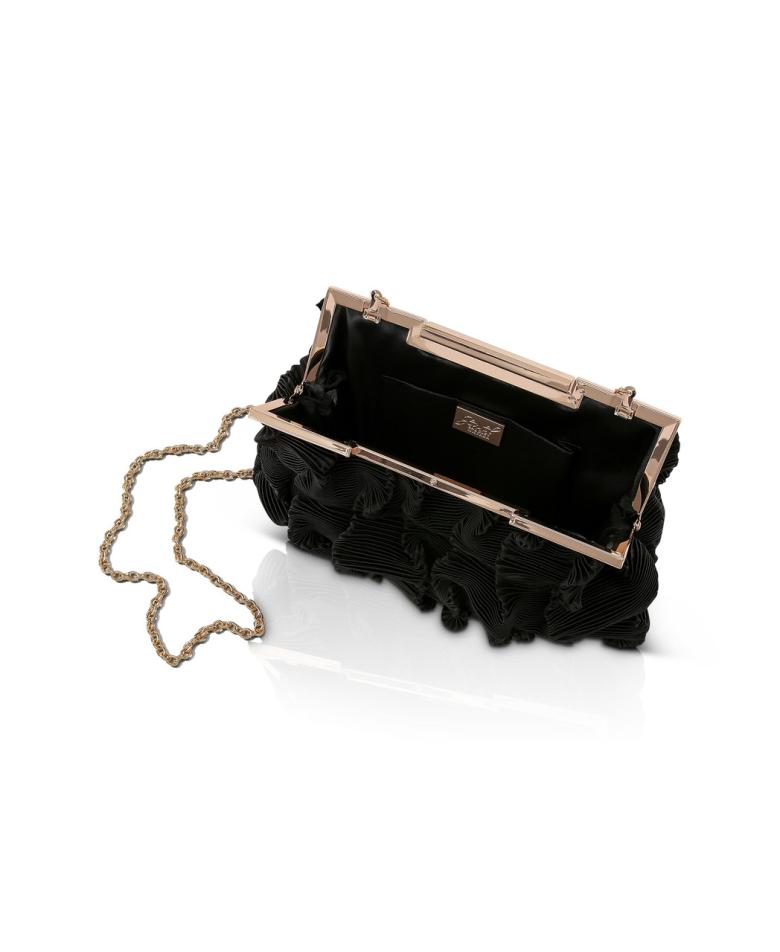 Badgley Mischka Chloe Mini Pleated Satin Pouch Clutch Cobalt | Women Evening Bags