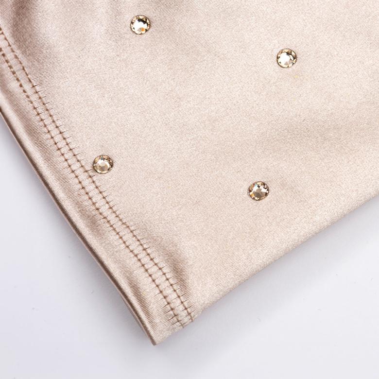 Badgley Mischka Chrysanthi Crystal Satin Opera Glove Azure | Women Gloves