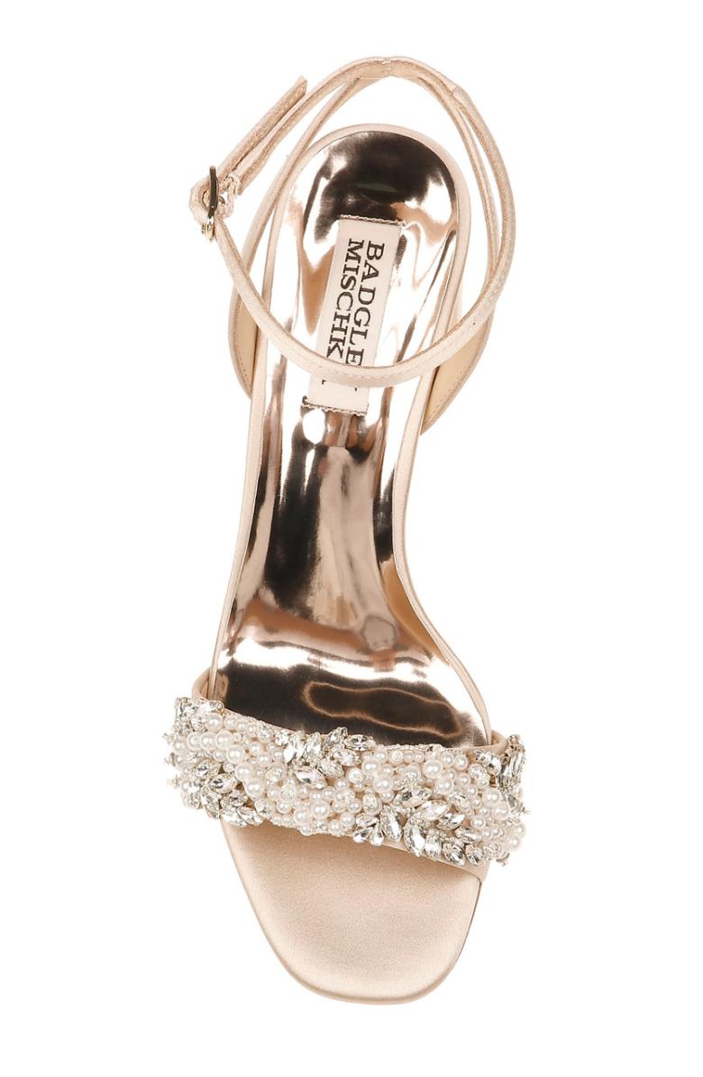 Badgley Mischka Clara Embellished Strap Evening Shoe Black | Women Best Sellers