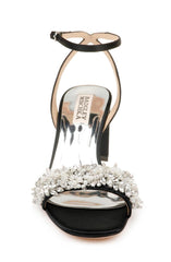 Badgley Mischka Clara Embellished Strap Evening Shoe Black | Women Best Sellers