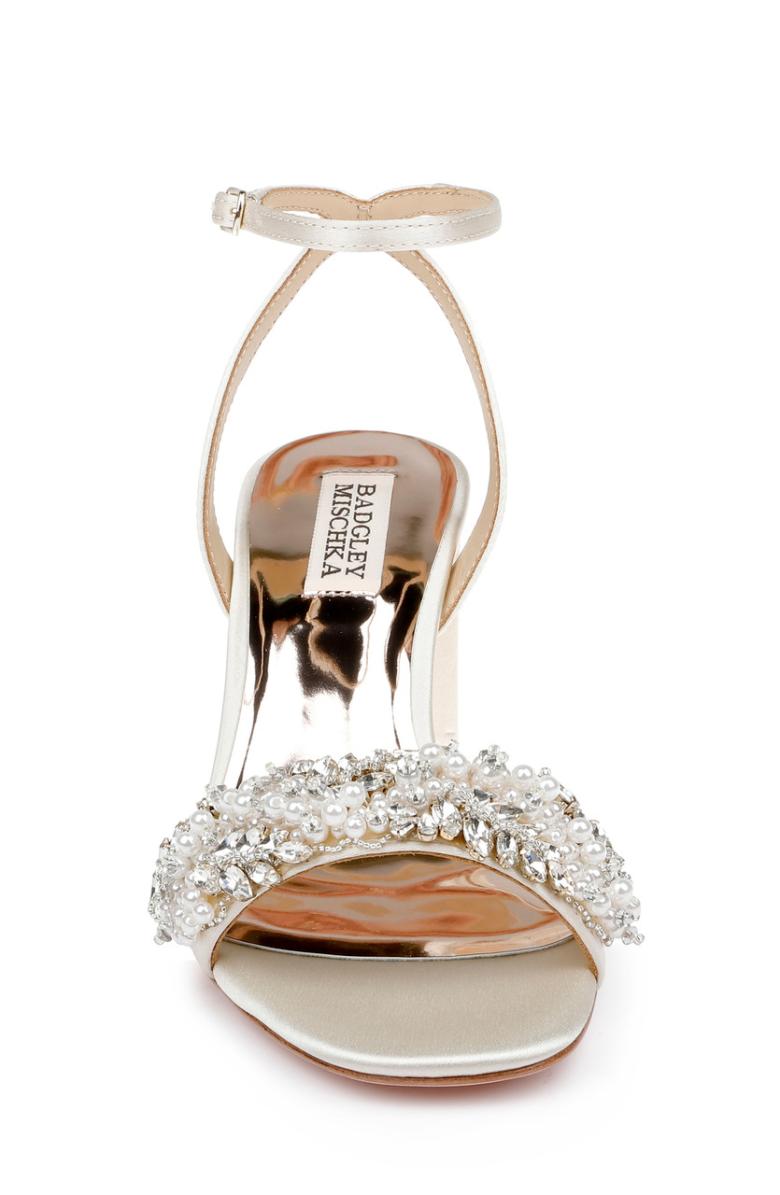 Badgley Mischka Clara Embellished Strap Evening Shoe Black | Women Best Sellers