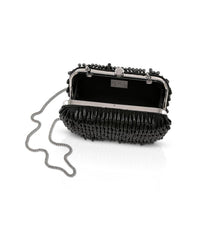 Badgley Mischka Cristina Tear Drop Beaded Minaudiere Black | Women Evening Bags