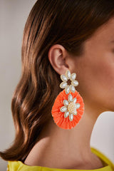 Badgley Mischka Crystal-Embellished Raffia Earrings | Women Fashion Jewelry