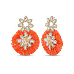 Badgley Mischka Crystal-Embellished Raffia Earrings | Women Fashion Jewelry