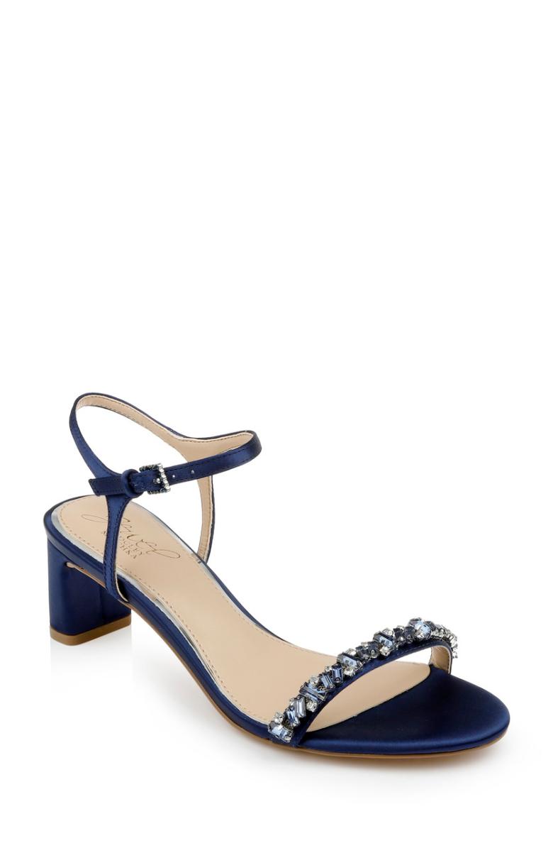 Badgley Mischka Dagny Strappy Low Block Heel Champagne | Women Block Heels