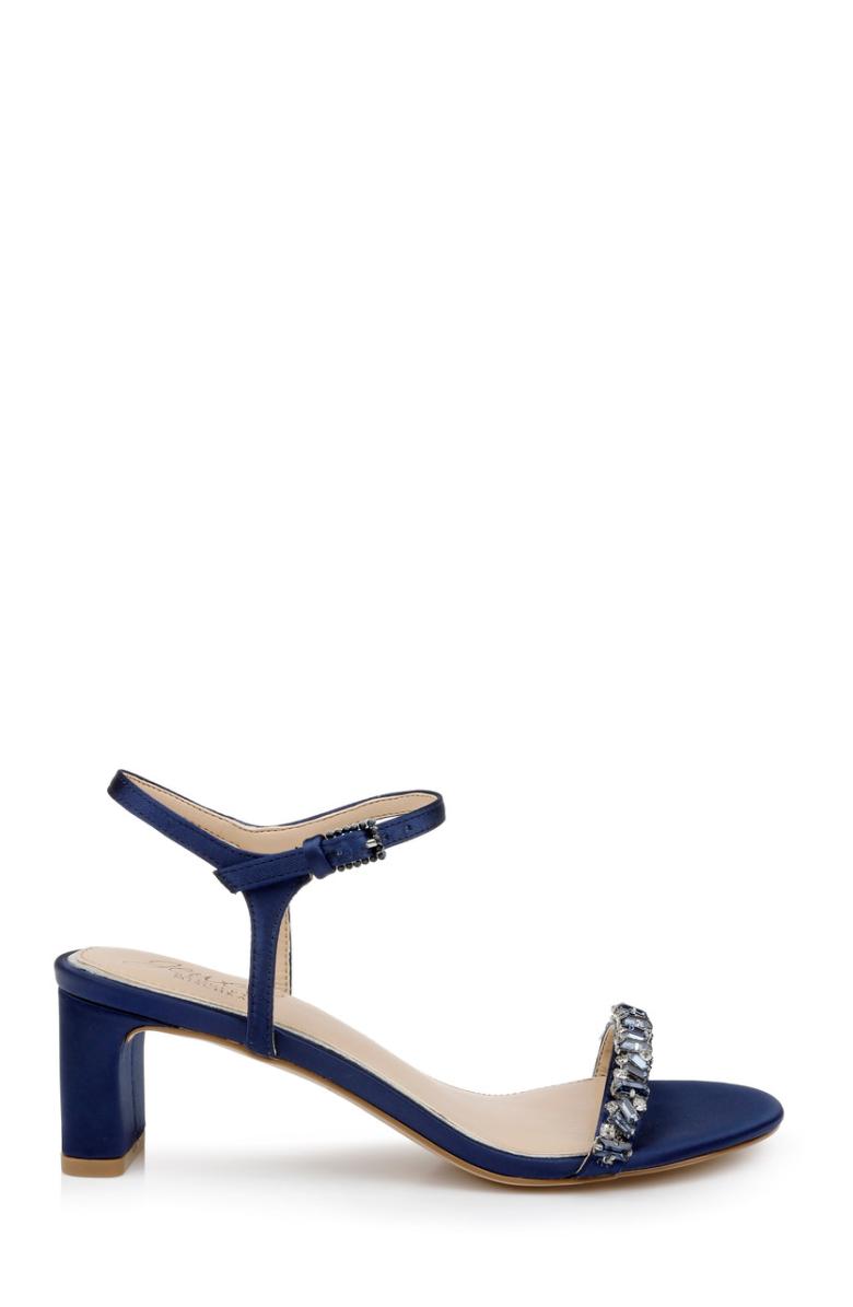 Badgley Mischka Dagny Strappy Low Block Heel Champagne | Women Block Heels