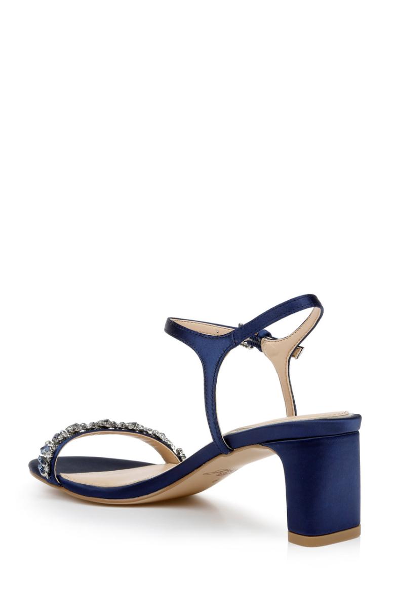 Badgley Mischka Dagny Strappy Low Block Heel Champagne | Women Block Heels