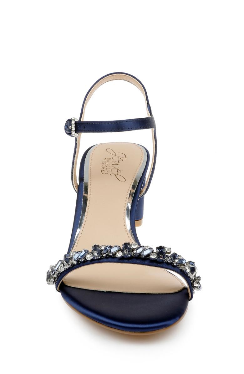 Badgley Mischka Dagny Strappy Low Block Heel Champagne | Women Block Heels