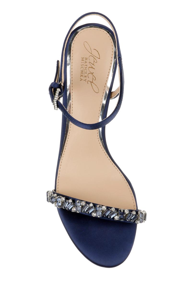 Badgley Mischka Dagny Strappy Low Block Heel Champagne | Women Block Heels