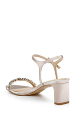 Badgley Mischka Dagny Strappy Low Block Heel Champagne | Women Block Heels