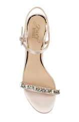 Badgley Mischka Dagny Strappy Low Block Heel Champagne | Women Block Heels