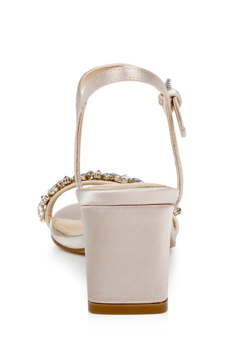 Badgley Mischka Dagny Strappy Low Block Heel Champagne | Women Block Heels