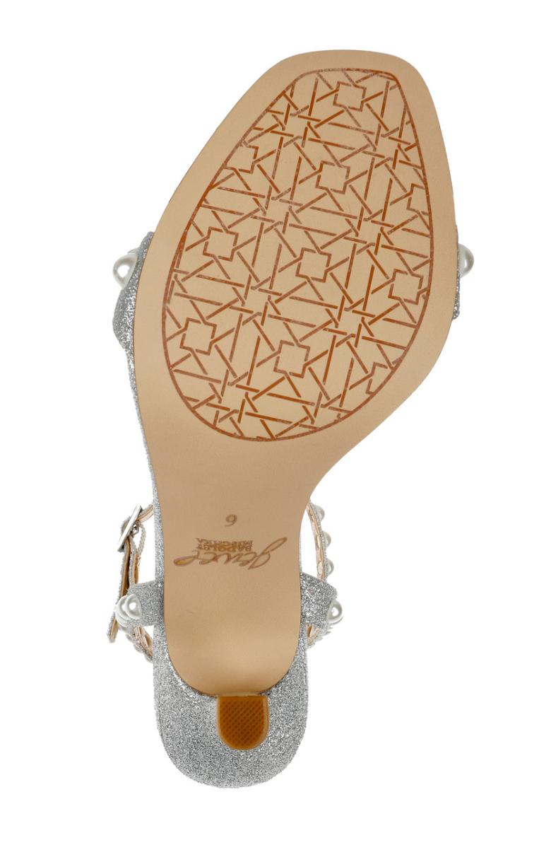 Badgley Mischka Damaris Pearl Embellished Stiletto Sandal Champagne | Women Stiletto