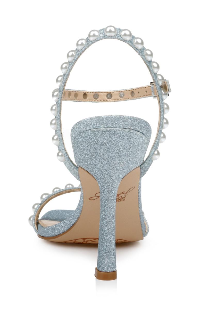Badgley Mischka Damaris Pearl Embellished Stiletto Sandal Champagne | Women Stiletto