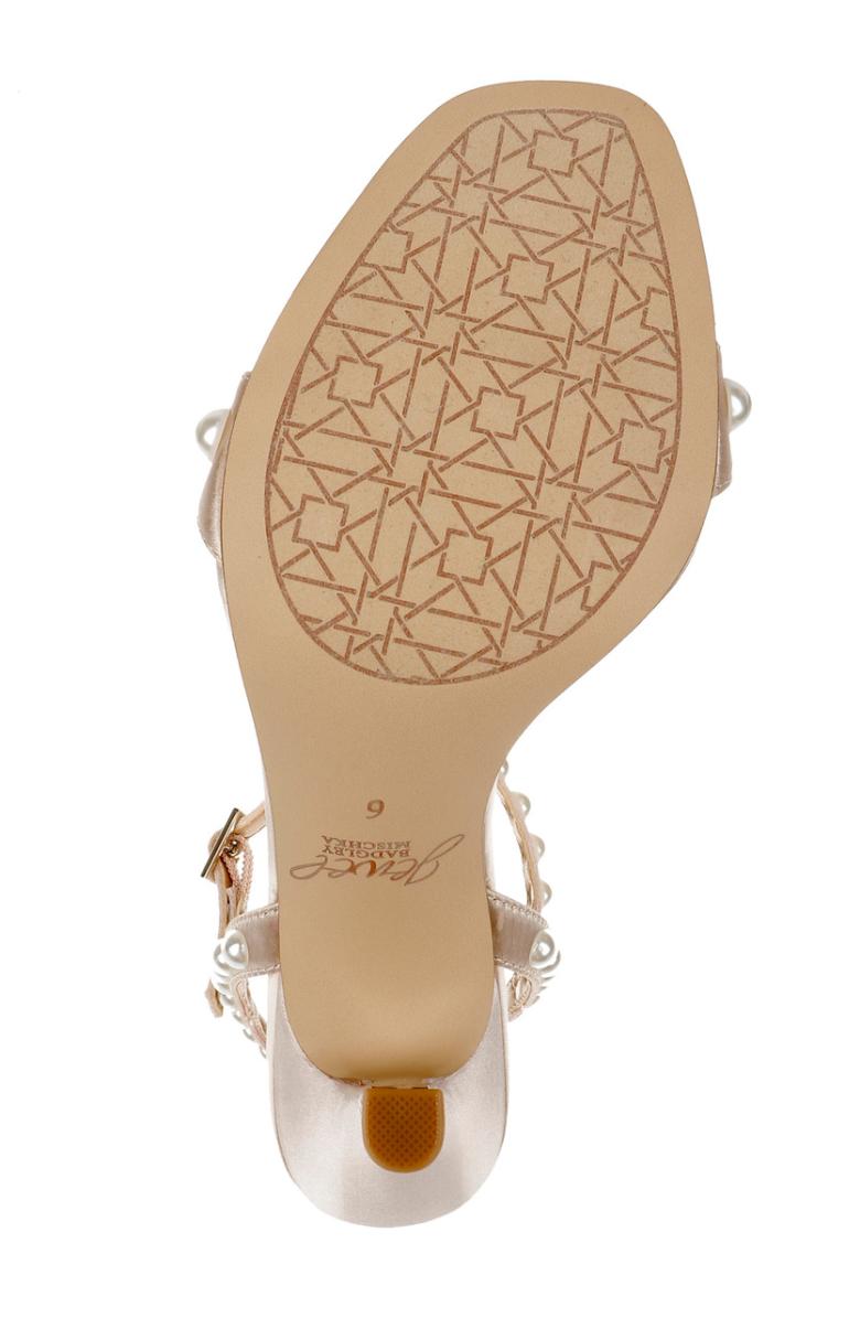 Badgley Mischka Damaris Pearl Embellished Stiletto Sandal Champagne | Women Stiletto