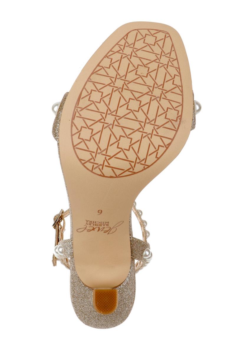 Badgley Mischka Damaris Pearl Embellished Stiletto Sandal Champagne | Women Stiletto