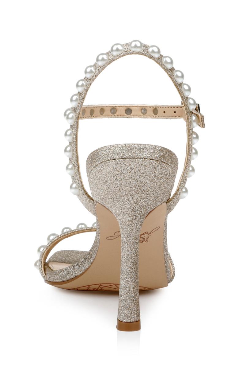 Badgley Mischka Damaris Pearl Embellished Stiletto Sandal Champagne | Women Stiletto