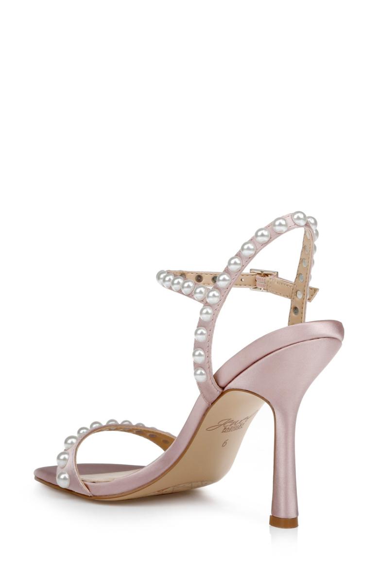 Badgley Mischka Damaris Pearl Embellished Stiletto Sandal Champagne | Women Stiletto