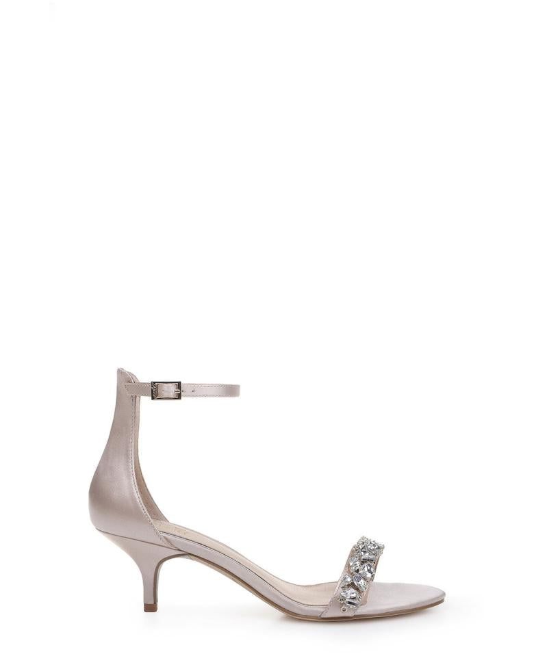 Badgley Mischka Dash Ankle Strap Kitten Heel From Jewel Champagne | Women Kitten Heel