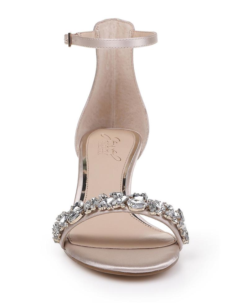 Badgley Mischka Dash Ankle Strap Kitten Heel From Jewel Champagne | Women Kitten Heel