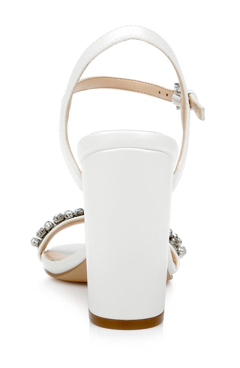 Badgley Mischka Dee Pearl And Crystal High Block Heels Pastel Pink | Women Block Heels