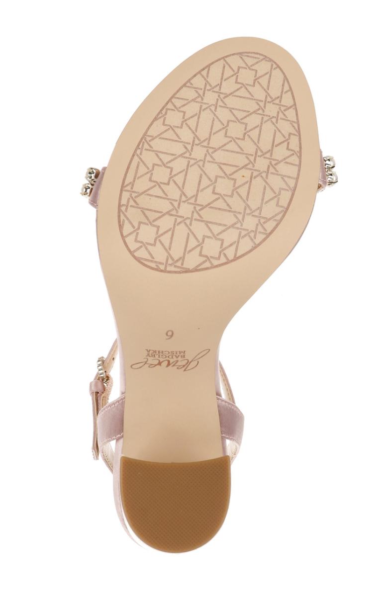 Badgley Mischka Dee Pearl And Crystal High Block Heels Pastel Pink | Women Block Heels