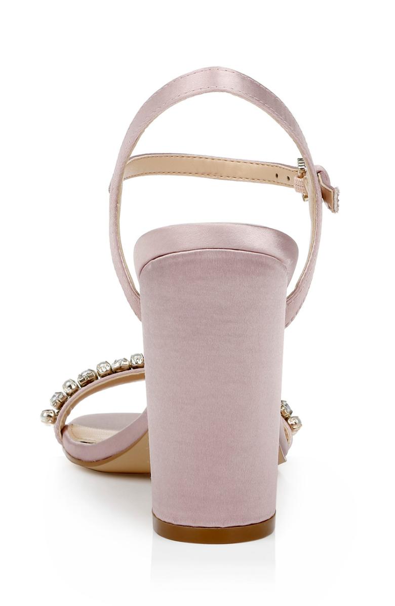 Badgley Mischka Dee Pearl And Crystal High Block Heels Pastel Pink | Women Block Heels