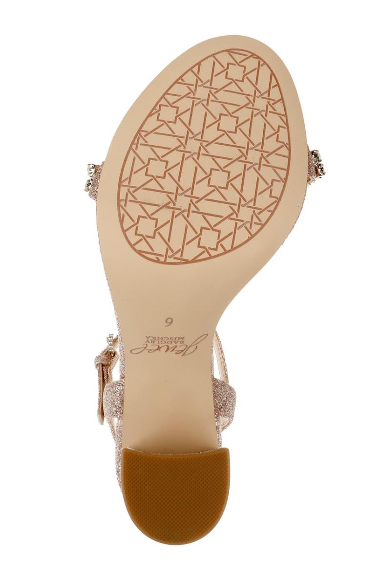 Badgley Mischka Dee Pearl And Crystal High Block Heels Pastel Pink | Women Block Heels