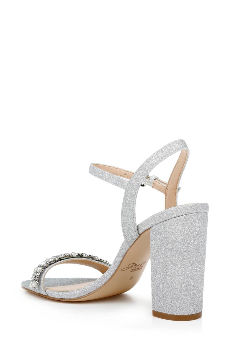 Badgley Mischka Dee Pearl And Crystal High Block Heels Pastel Pink | Women Block Heels