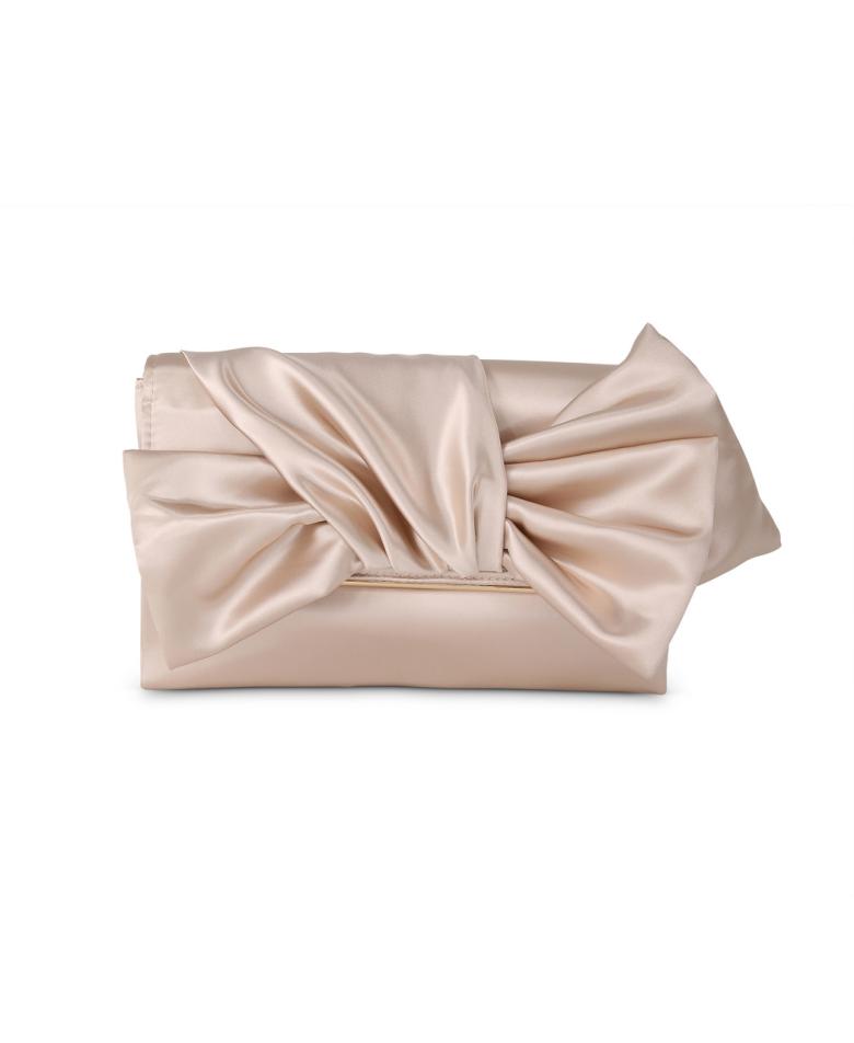 Badgley Mischka Delilah Handtied Bow Envelope Clutch Champagne | Women Evening Bags