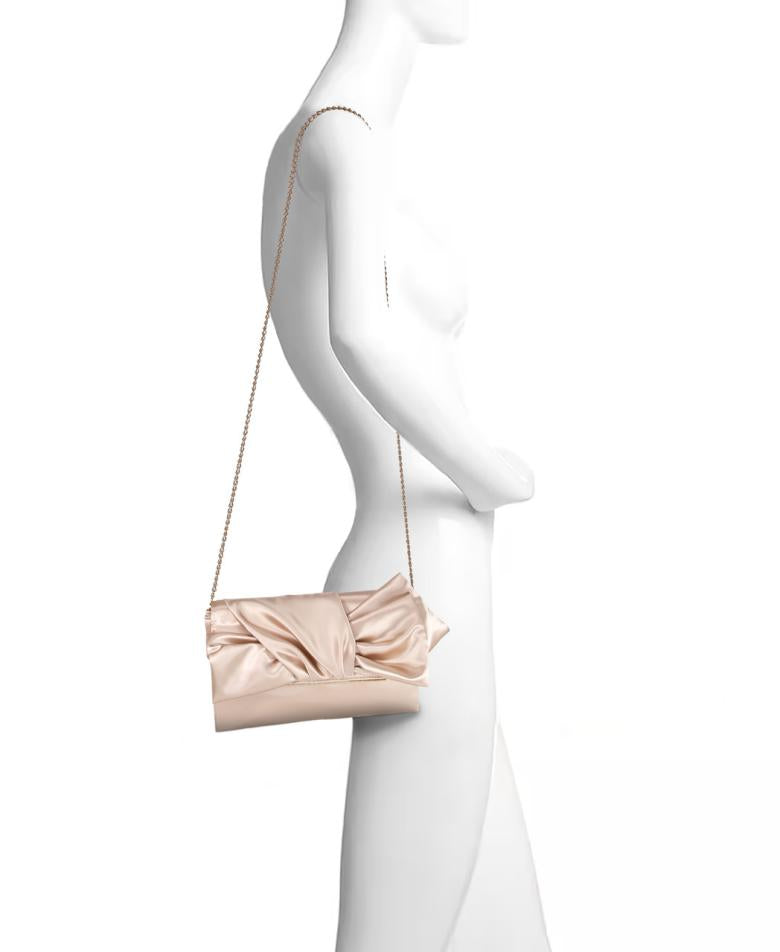 Badgley Mischka Delilah Handtied Bow Envelope Clutch Champagne | Women Evening Bags
