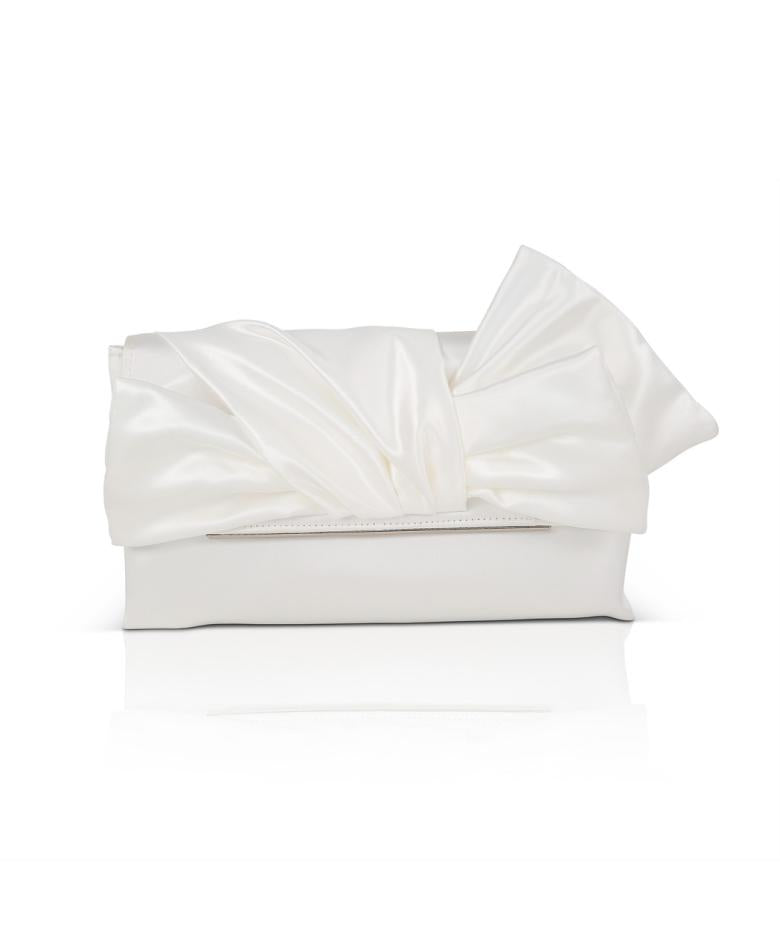 Badgley Mischka Delilah Handtied Bow Envelope Clutch Champagne | Women Evening Bags