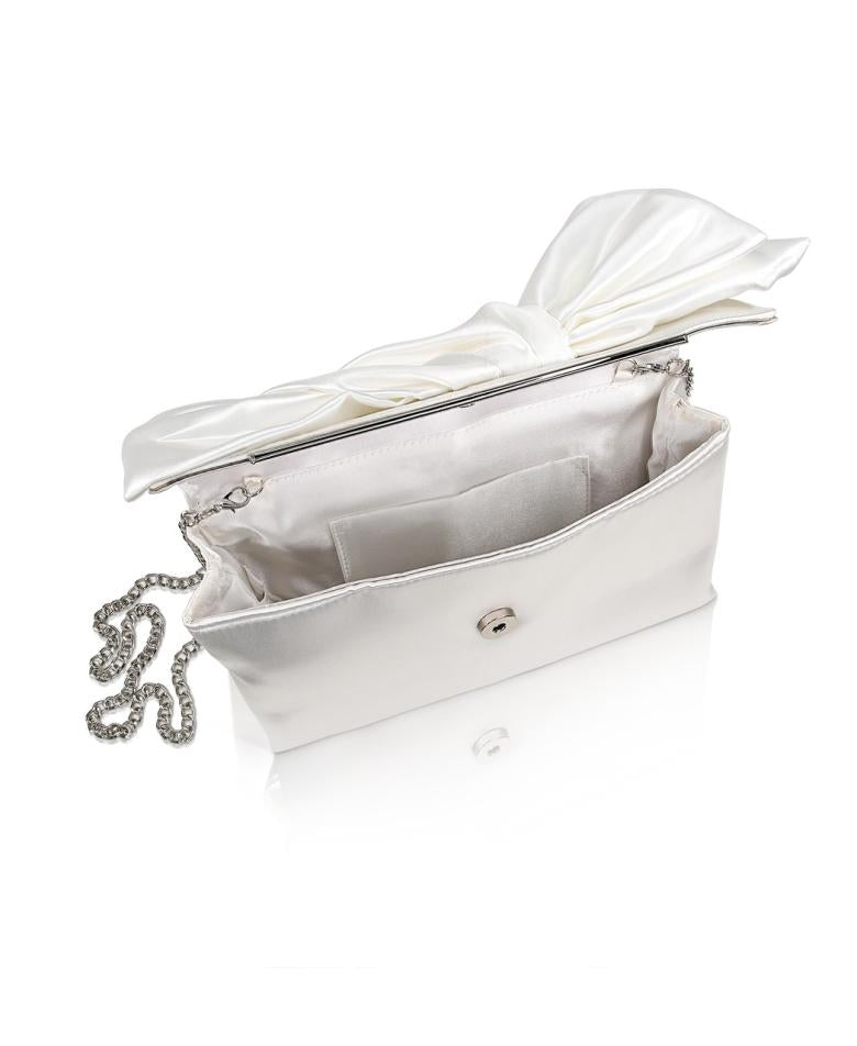Badgley Mischka Delilah Handtied Bow Envelope Clutch Champagne | Women Evening Bags