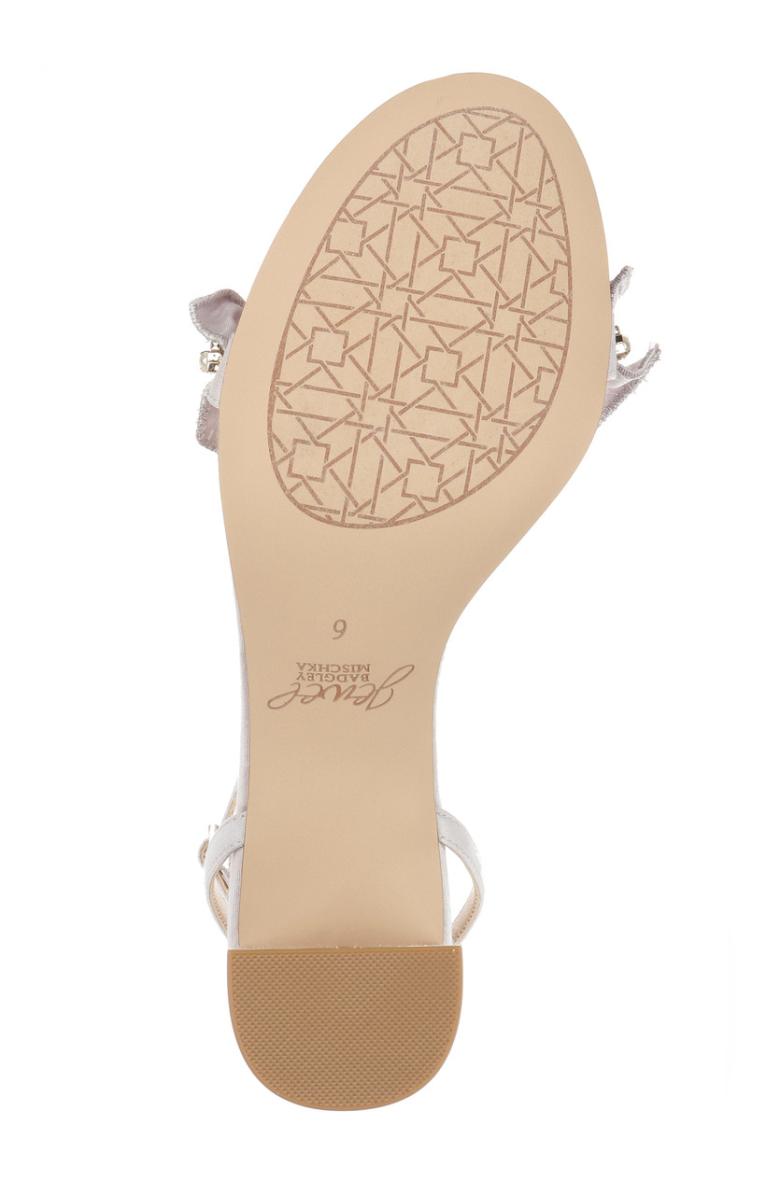 Badgley Mischka Desirie Ruffle Block Heel Sandal Champagne | Women Block Heels