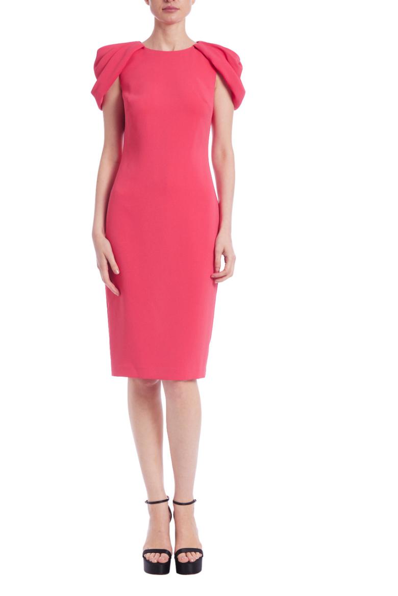 Badgley Mischka Draping Cap Sleeve Sheath Dress Rose | Women Day