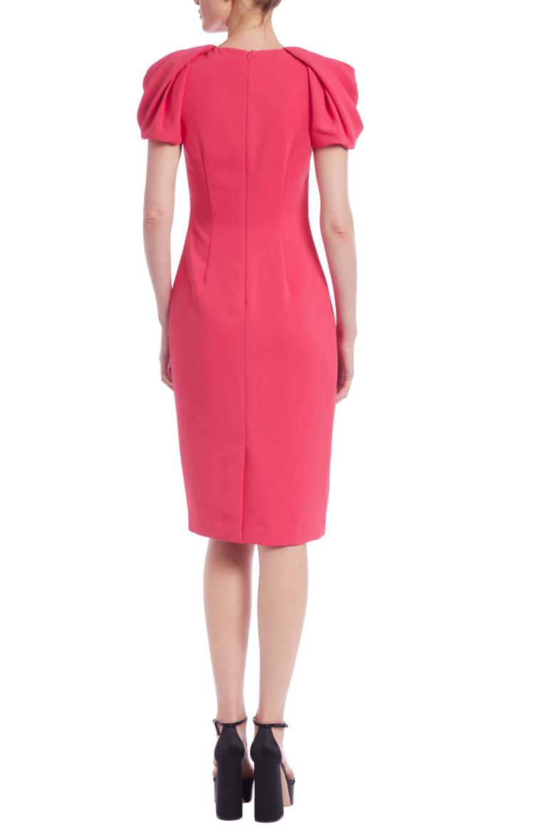 Badgley Mischka Draping Cap Sleeve Sheath Dress Rose | Women Day