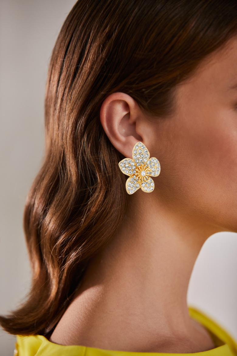 Badgley Mischka Dreamy Pavé Flower Stud Earrings | Women Fashion Jewelry