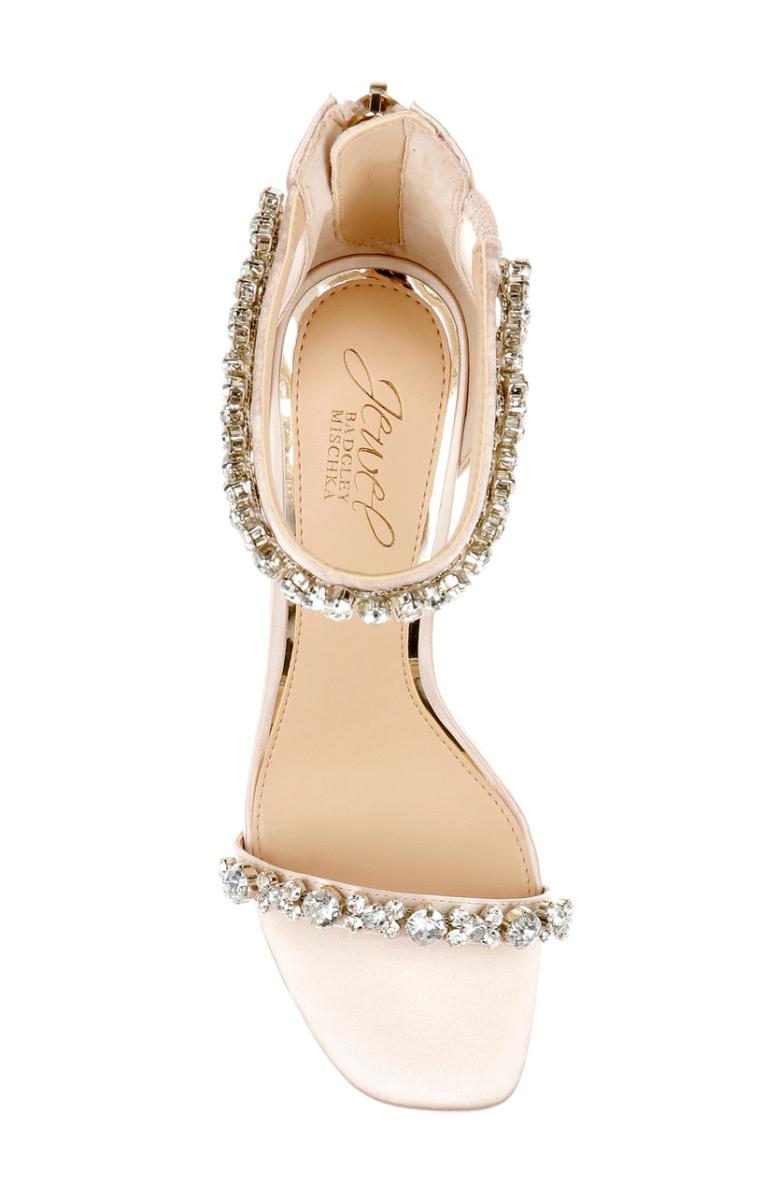 Badgley Mischka Dustyn Ankle Strap Sandal Champagne | Women Best Sellers