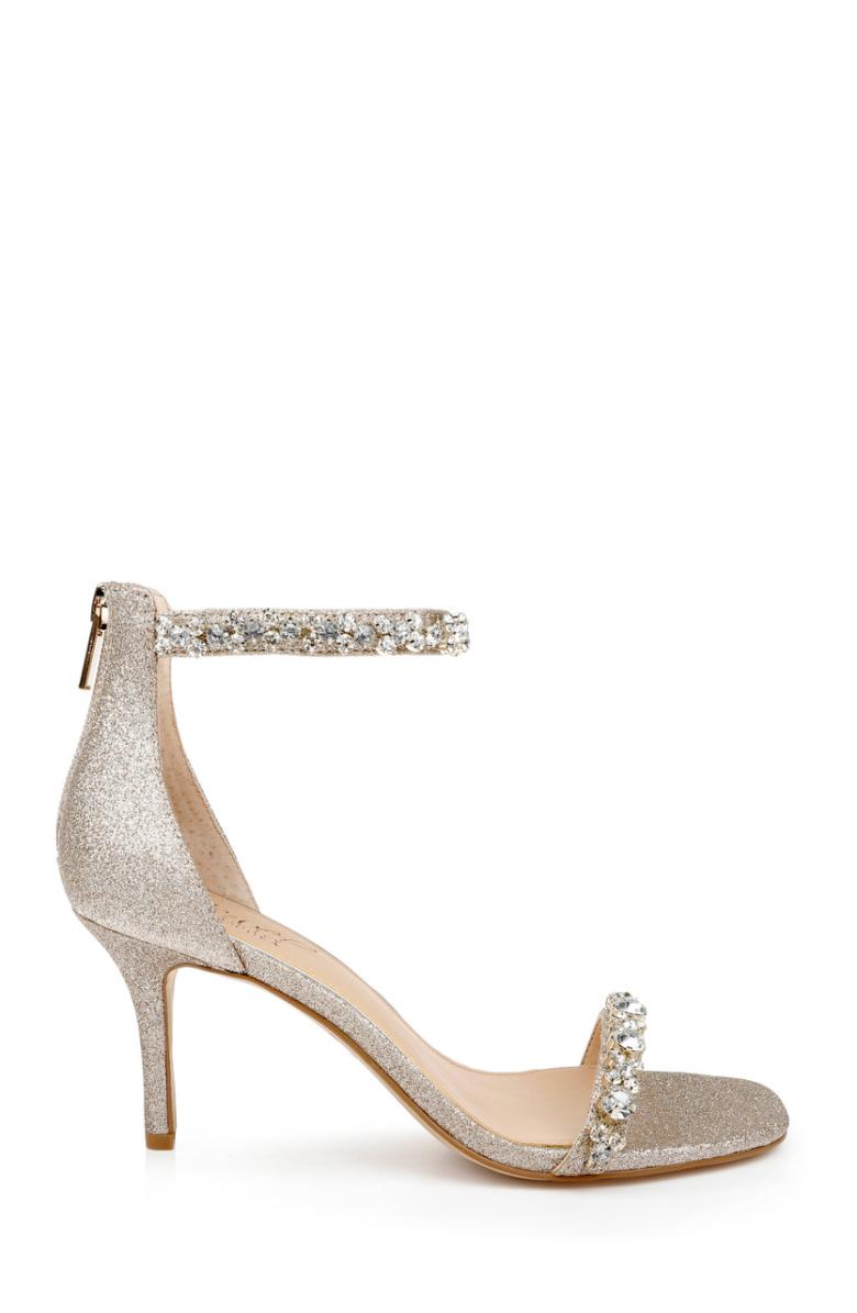 Badgley Mischka Dustyn Ankle Strap Sandal Champagne | Women Best Sellers