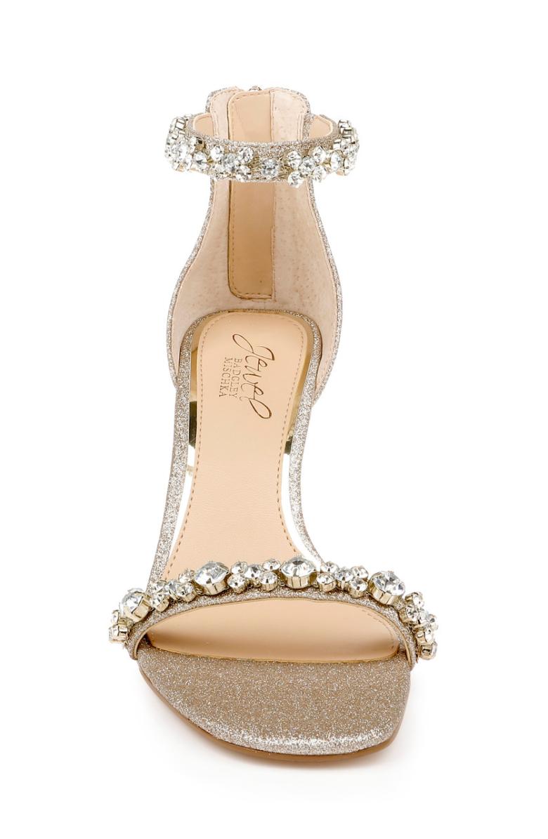 Badgley Mischka Dustyn Ankle Strap Sandal Champagne | Women Best Sellers