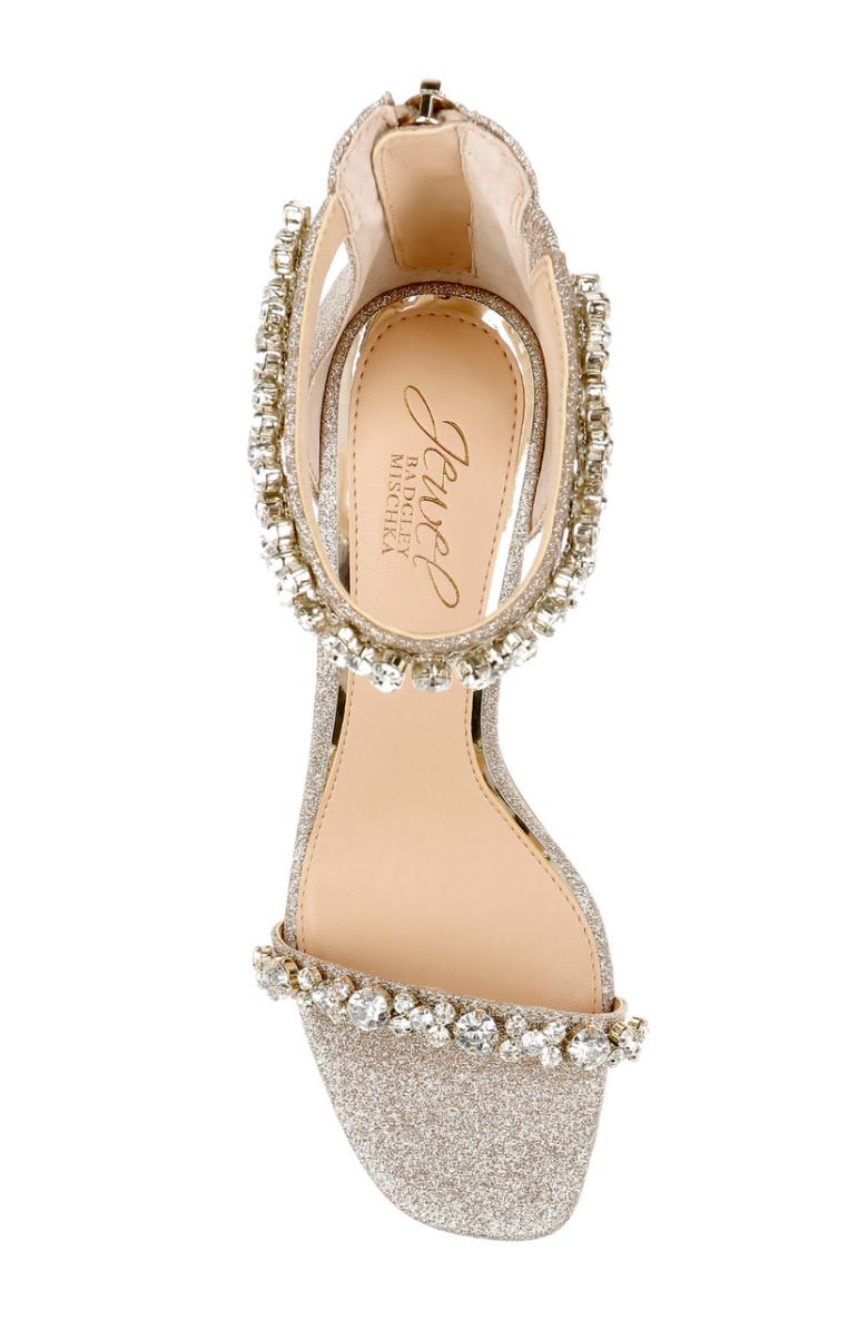 Badgley Mischka Dustyn Ankle Strap Sandal Champagne | Women Best Sellers