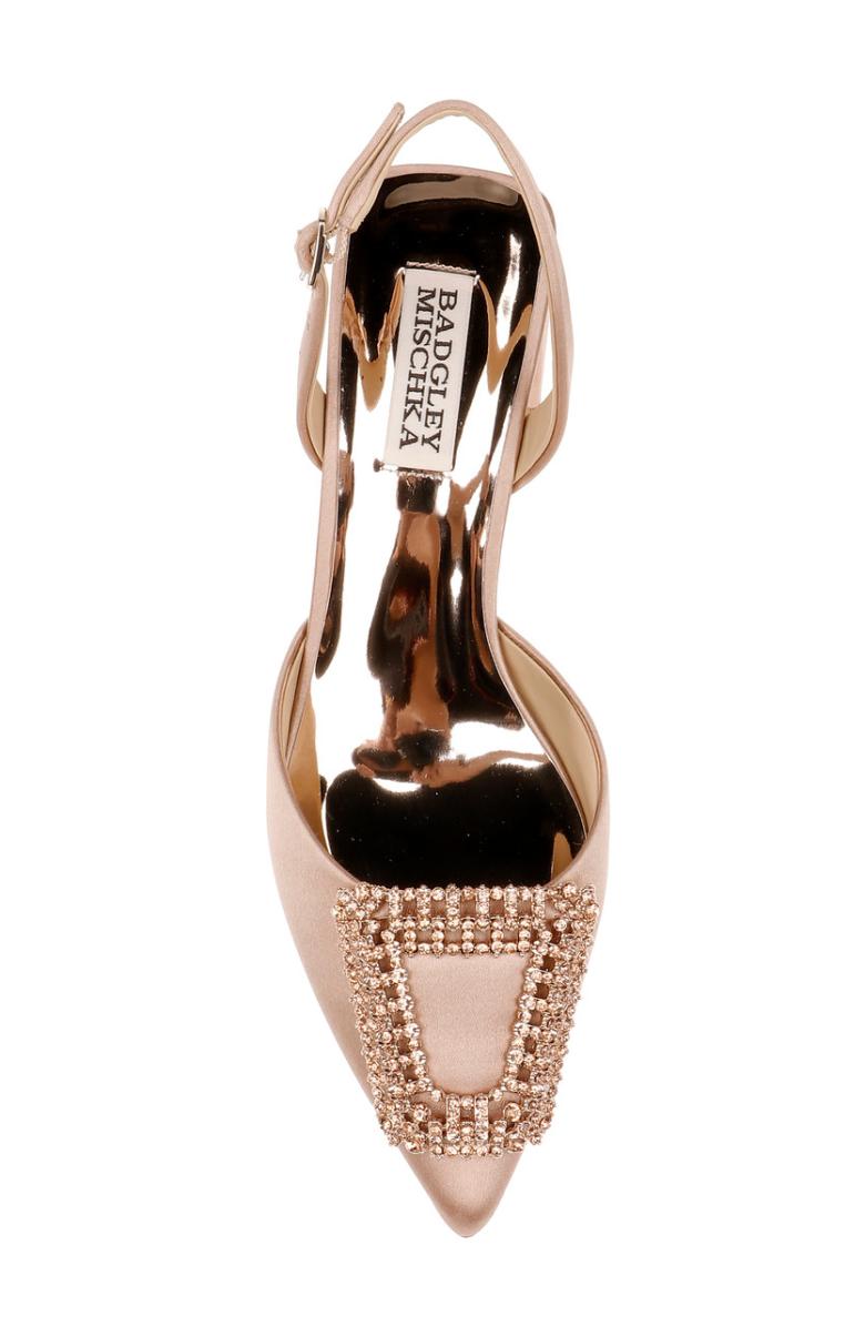 Badgley Mischka Emmie Block Heel Slingback With Crystal Buckle Black | Women Best Sellers